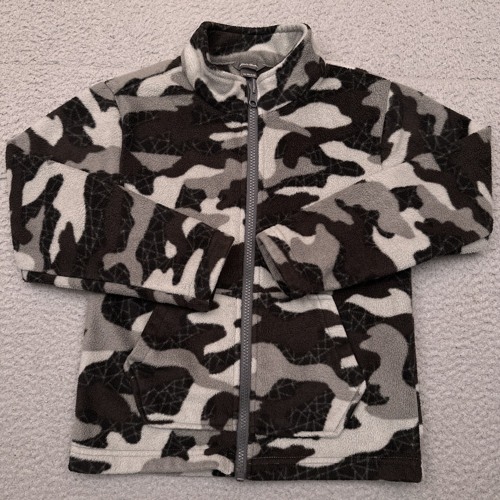 Eddie Bauer‎ Camo Fleece Jacket Kids XS (5/6) Full Zip Lightweight Outerwear